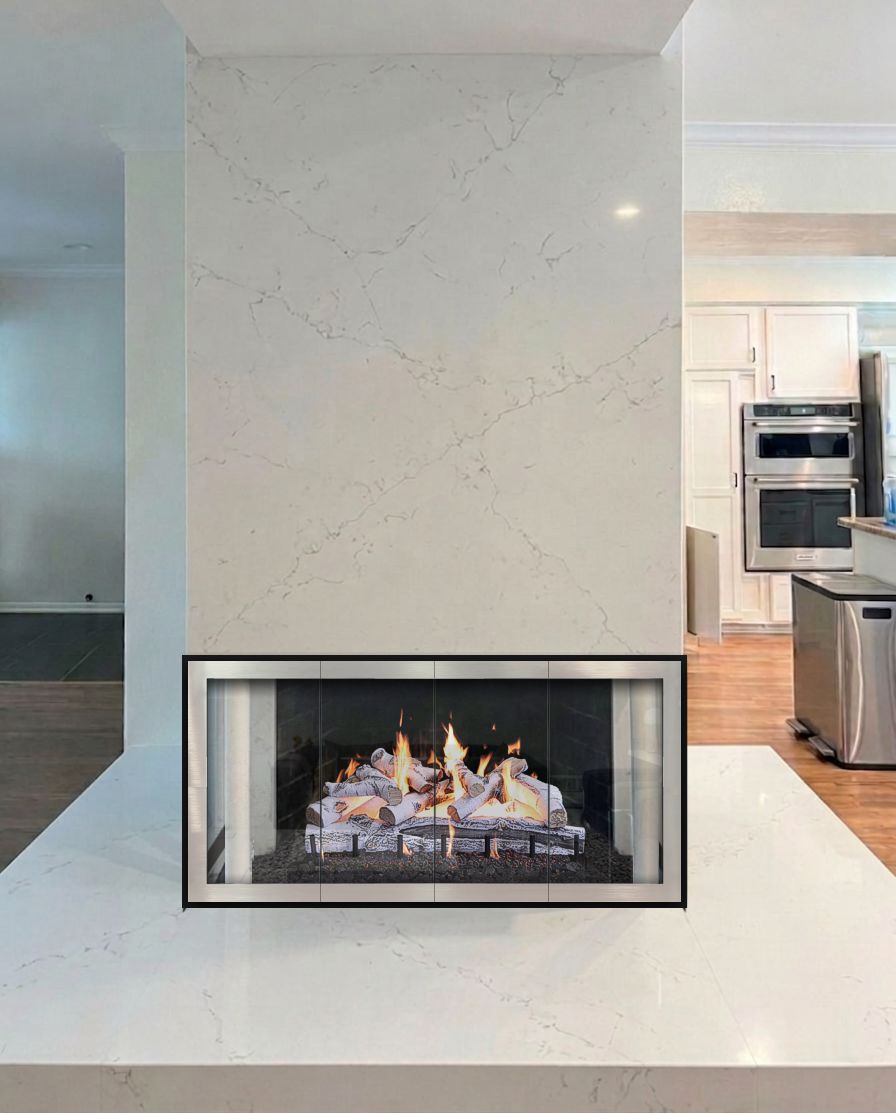 Modern-1 Flat Steel Fireplace Door