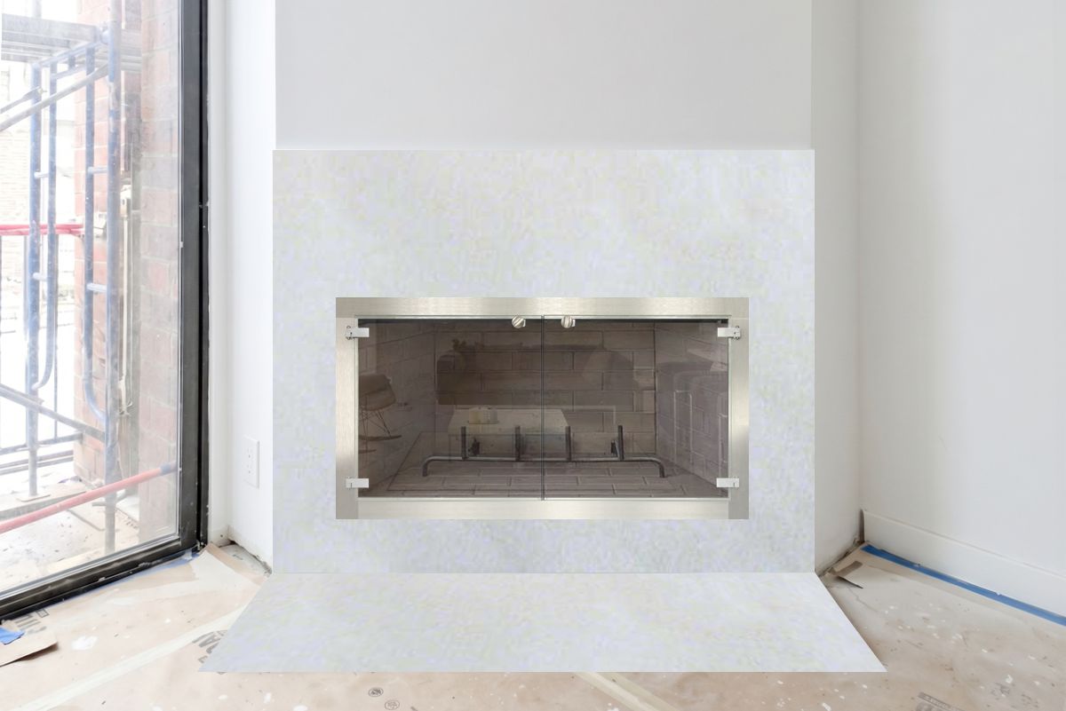 Flat Steel Fireplace Door